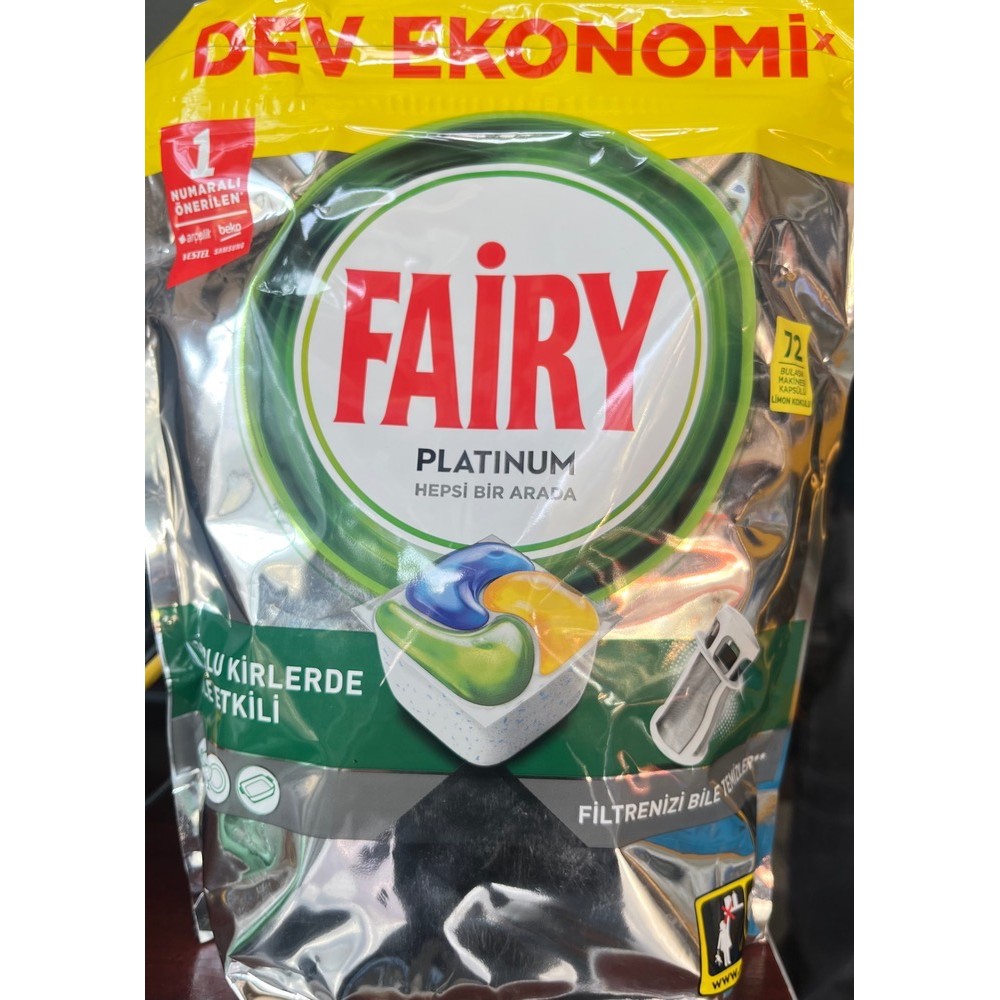 قرص ماشین ظرفشویی فیری مدل پلاتینیوم بسته ۷۲ عددی